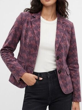 Vintage Y2K Gap Stretch Floral Corduroy Blazer